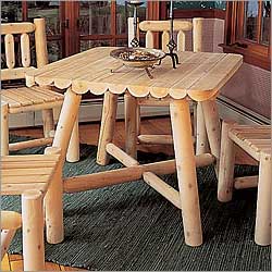 Outdoor Cedar Furniture - Rustic Natural Cedar SQUARE TABLE 42 Inch X 28 Inch - 130
