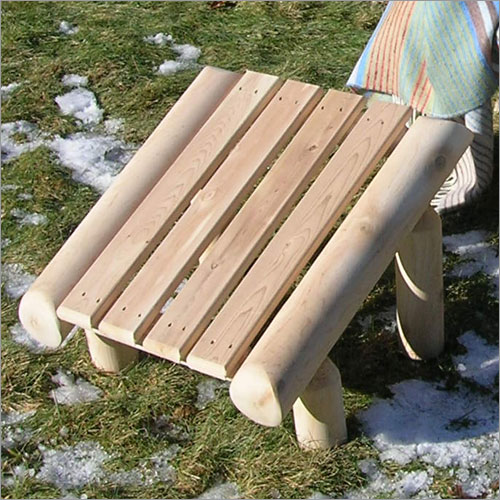 Cedar Outdoor Furniture - Rustic Natural Cedar LOG OTTOMAN - 11