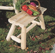 Outdoor Cedar Furniture - Rustic Natural Cedar 3 FOOT STRAIGHT BENCH 2 PER BOX - 20A
