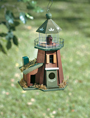 SWM 29635 7 1/4 L x 5 1/8 W x 11 1/4 H Wooden Lighthouse Bird House