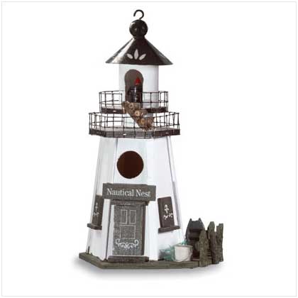 SWM 30208 7 1/4 L x 5 1/4 W x 12 1/4 H Lighthouse Bird House  Wood