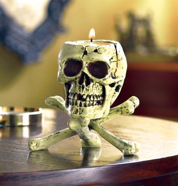 SKULL TRIPOD CANDLEHOLDER