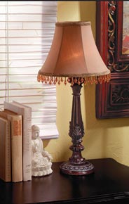 Beaded Lamps - BEADED LEAF-MOTIF LAMP