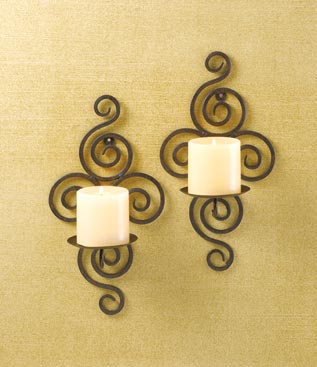 SCROLLWORK CANDLE SCONCES