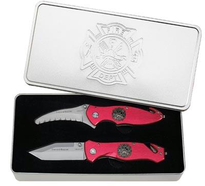 Maxam 2pc set Fire and Rescue Liner Lock Knives