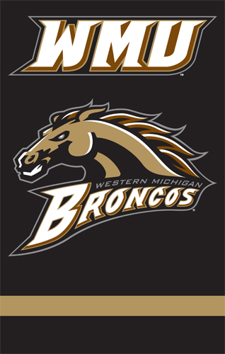 The Party Animal Western Michigan 44x28 Applique Banner AFWMU