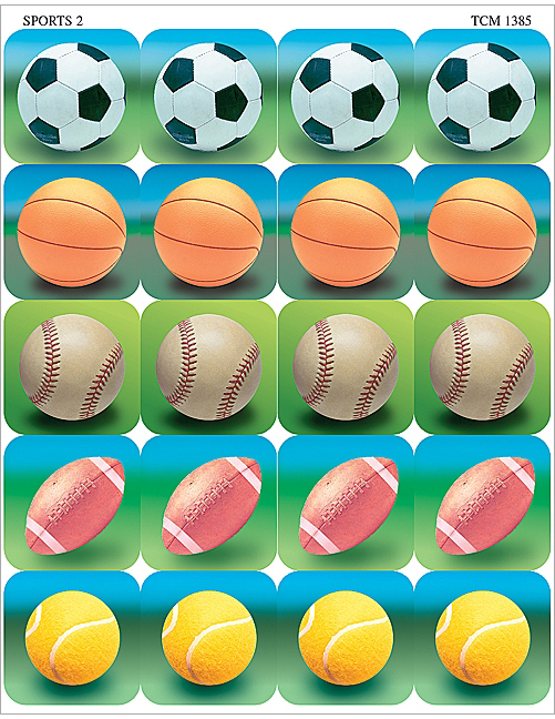 TEACHER CREATED RESOURCES TCR1385 SPORTS 2 STICKERS