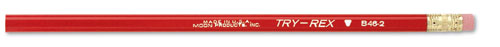 J.R. MOON PENCIL CO. JRMB46 PENCILS TRYREX REGULAR WITH ERASER 12 PACK