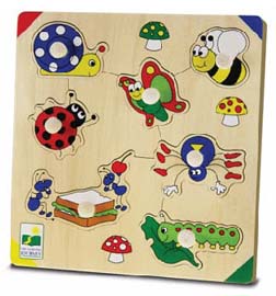 Wood Puzzles - LEARNING JOURNEY LJ-615805 LIFT And DISCOVER 10MM WOOD PUZZLE LITTLE CRITTERS