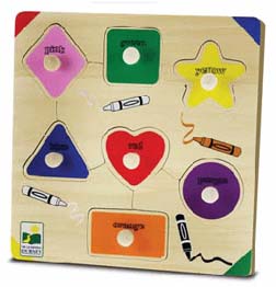 Wood Puzzles - LEARNING JOURNEY LJ-688458 LIFT And DISCOVER 10MM WOOD PUZZLE COLORS And SHAPES