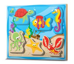 Wood Puzzles - LEARNING JOURNEY LJ-874059 CHUNKY PUZZLES UNDER THE SEA WOOD PUZZLE