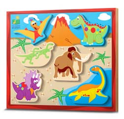 Wood Puzzles - LEARNING JOURNEY LJ-875582 CHUNKY PUZZLES ANIMALS LONG AGO WOOD PUZZLE