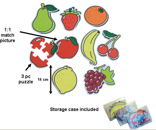 Puzzle Games Online - NIESING And ASSOCIATES NAT35210 MINILAND PLASTIC PUZZLE FRUIT SILH