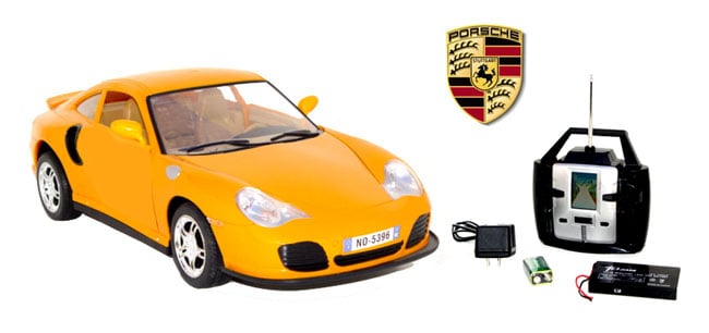 Remote Control Car Racing - World Racing Nitro PoscheTurbo Yellow Posche Turbo Remote Control Car - Doors Open?