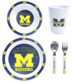 Michigan Wolverines 5 Piece Children's Dinner Set