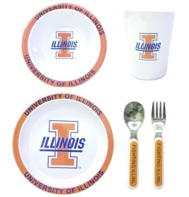 Illinois Fighting Illini 5 Piece Children s Dinner Set
