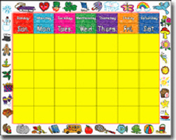CARSON DELLOSA CD-0395 CHART CALENDAR KID-DRAWN BORDER 22 X 28