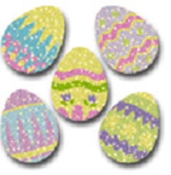 CARSON DELLOSA CD-2942 DAZZLE STICKERS EASTER EGGS 75-PK ACID AND LIGNIN FREE