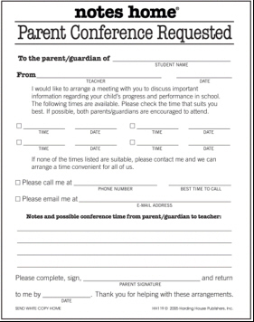 HARDING HOUSE PUBLISHERS HH-119 PARENT CONFERENCE... by HARDING HOUSE PUBLISHERS