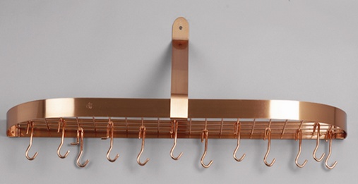 121cp 36 X 9 X 11.25 Satin Copper Wall Pot Rack With 12 Hooks