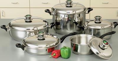 HealthSmart 10pc 9Element Waterless Cookware Set with Thermo Control Knobs