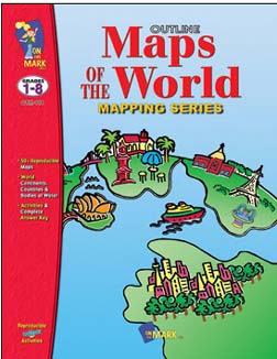 On The Mark Otm118 Outline Maps Of The World
