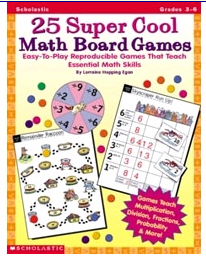 Math Board Games - SCHOLASTIC TEACHING RESOURCES SC-0590378724 25 SUPER COOL MATH BOARD GAMES
