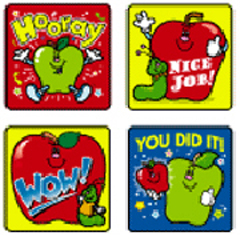 CARSON DELLOSA CD-0601 STICKERS APPLES 120 PACK ACID AND LIGNIN FREE