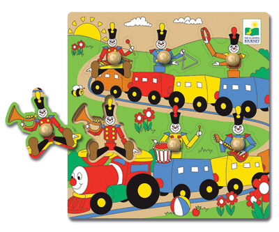 Electronic Toys - LEARNING JOURNEY LJ-575543 LISTEN And LEARN ELECTRONIC WOODEN PU ZZLE MUSIC PARADE
