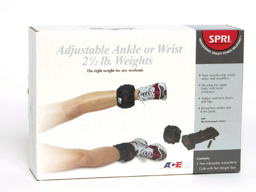 SPRI PL-AWW2.5R Pro Line Black 2.5 LB Adjustable Ankle/Wrist Weight Pair