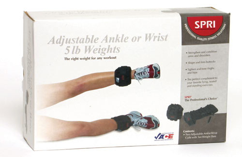 SPRI PL-AWW5R Pro Line Black 5 LB Adjustable Ankle/Wrist Weight Pair