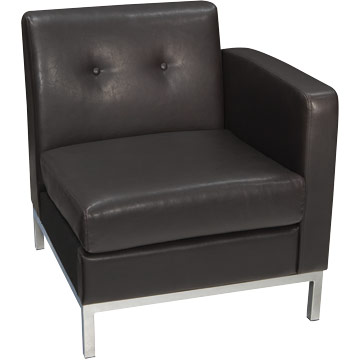 Avenue Six 211029 Wallstreet Single Armed Chair LAF Espresso Faux Leather