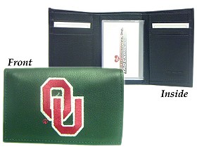 Oklahoma Sooners Embroidered Leather Tri-Fold Wallet