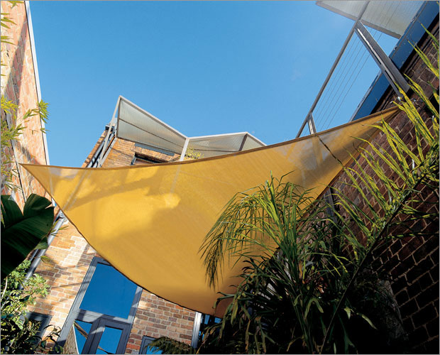Triangle Shade Sail in Desert Sand