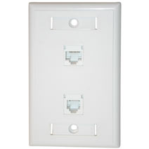 Cables To Go 27418 CAT 5E RJ45 WITH CAT3 RJ12 CONFIGURED WALL PLATE - WHITE