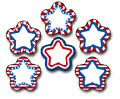 CARSON DELLOSA CD-4257 COLORFUL CUT-OUTS PATRIOTIC STARS-36/PK