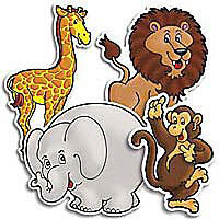 TEACHERS FRIEND TF-3288 ACCENT PUNCH-OUTS ZOO ANIMALS-36/PK