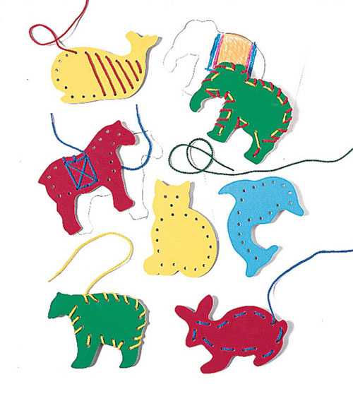 Lr-2562 Lacing & Tracing Animals-7/pk Ages 3-7
