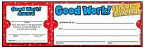 TEACHERS FRIEND TF1612 GOOD WORK TICKET AWARDS