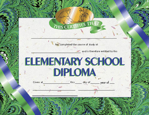 School Publishing H-va522 Diplomas Elementary School-36/pk 8-1/2 X 11