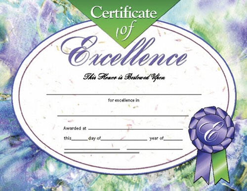 School Publishing H-va621 Certificates Of Excellence-36/pk 8-1/2 X 11 Inkjet/laser