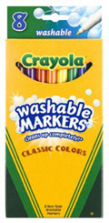 CRAYOLA LLC FORMERLY BINNEY SMITH BIN7809 WASHABLE DRAWING MARKER 8COLORS