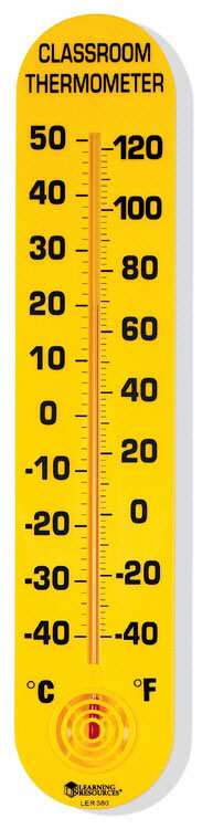 Ler0380 Classroom Thermometer-15h X 3w Fahrenheit/celsius