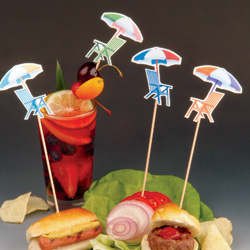 Beach Chair - Gourmac Beach Chair With Umbrella Picks 35057