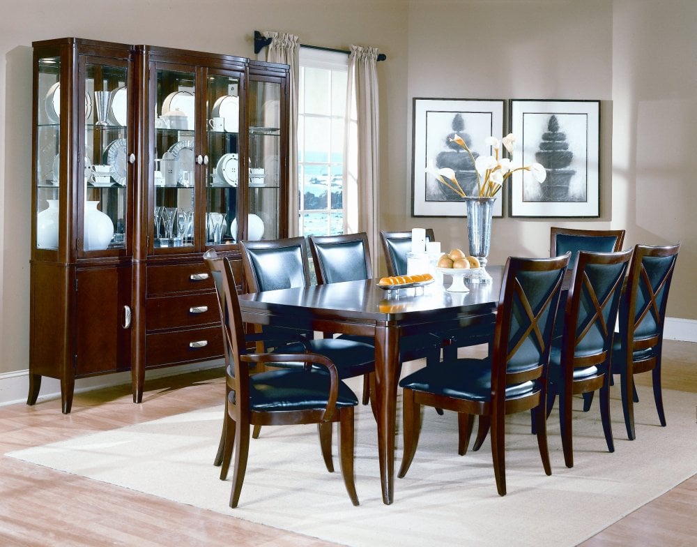 Cherry Dining Room - Home Elegance 589-106-7 Dining Room Furniture 7 Piece Set In Ebonized Cherry