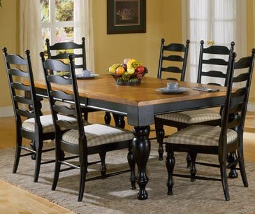 Antique Dining Room - Home Elegance 782BK-7 Casual Moments Collection 7 Piece Dining Room Set Antique Black Finish
