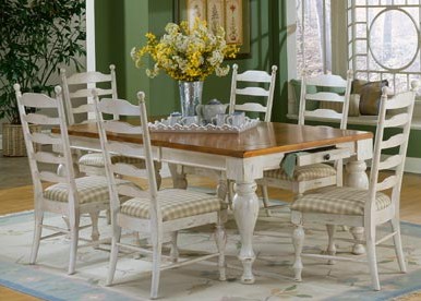Antique Dining Room - Home Elegance 782W-5 Casual Moments Collection 5 Piece Dining Room Set Antique White Finish