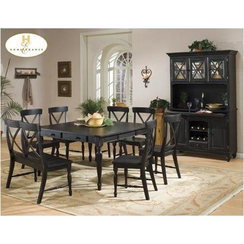 China Cabinets - Home Elegance 715-50 Black Rub-Through China Cabinet