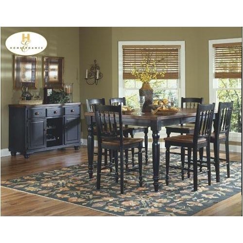Counter Height Dining Tables - Home Elegance 729BK-36 Black And Cherry Counter Height Dining Table