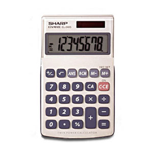 Sharp Pocket Calculator 8 Characters LCD Solar Battery EL240SB